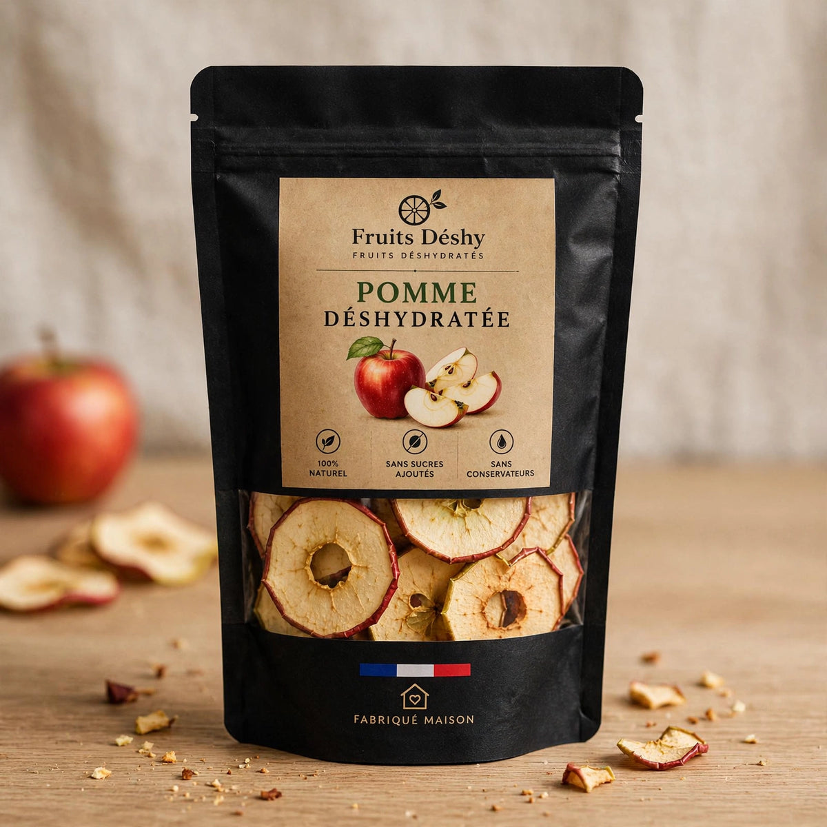Pomme déshydraté – 100 % fruit, sans sucres ajoutés