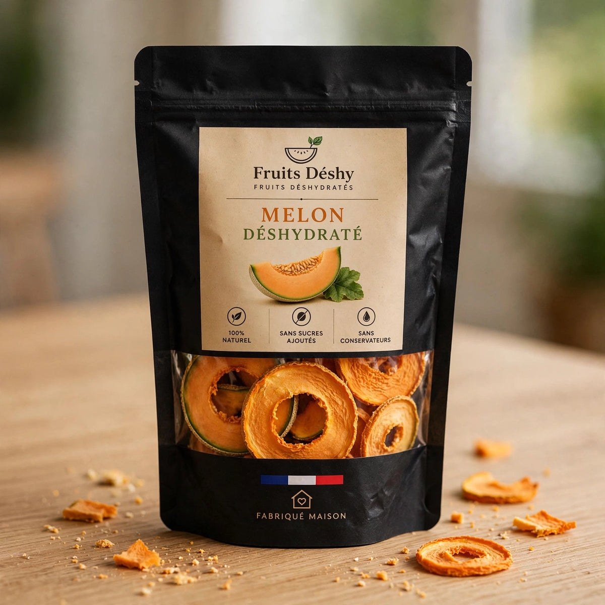 Melon déshydraté – 100 % fruit, sans sucres ajoutés