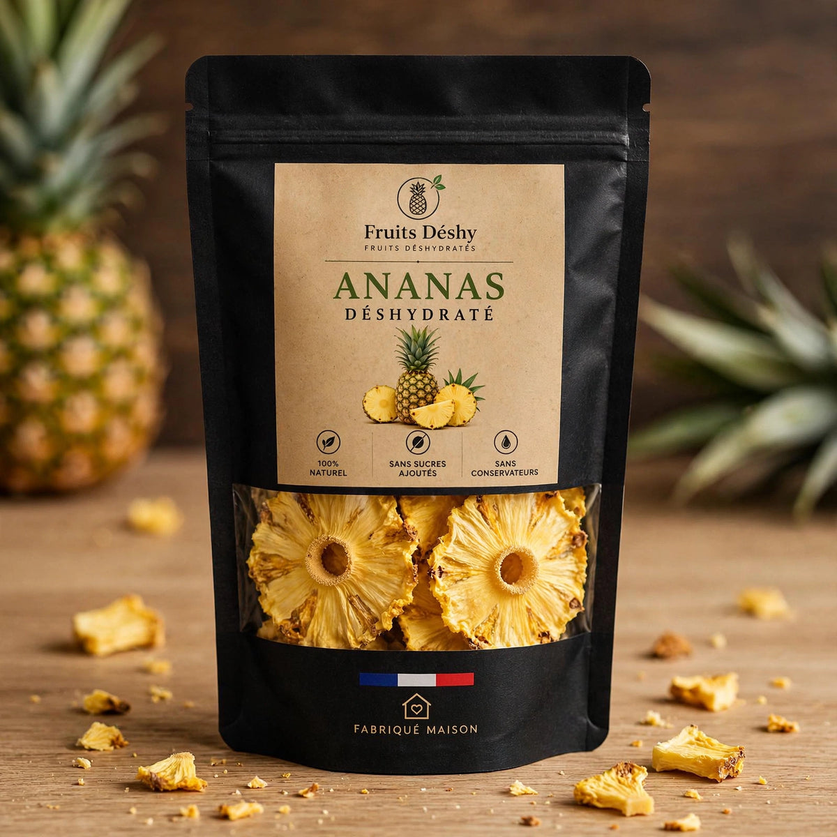 Ananas déshydraté – 100 % fruit, sans sucres ajoutés